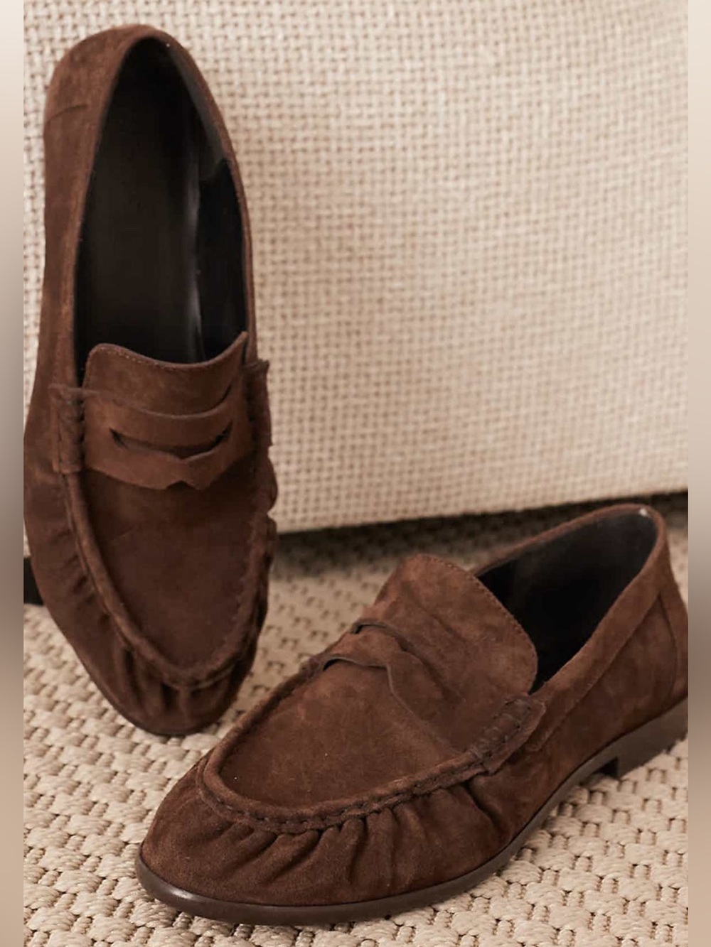 NWT ARRANGE ASOS Premium Brown Suede Loafers Women's US 9 / UK 7